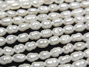 [Video] Fresh Water Pearl AA Wrinkle Rice 4x3x3mm White 1strand beads (approx. 14 inches/35 cm)