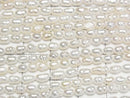 [Video] Fresh Water Pearl AA Wrinkle Rice 4x3x3mm White 1strand beads (approx. 14 inches/35 cm)