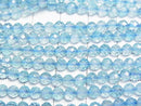[Video] High Quality! Blue Topaz AA++ Faceted Round 4mm 1strand beads (approx. 15 inches/37 cm)