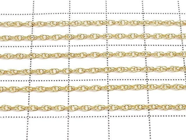 14KGF Rope Chain 1.4mm [40cm] Necklace 1pc