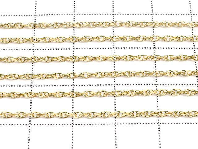Chaîne corde 14 carats or rempli 1,4 mm [40 cm] Collier 1 pc