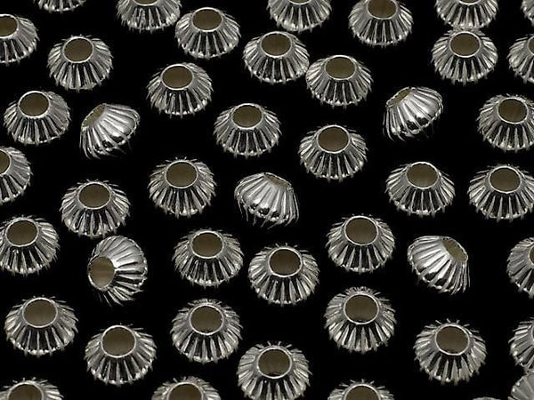 Silver925  Line Carved Rondelle  5.3mm 3pcs