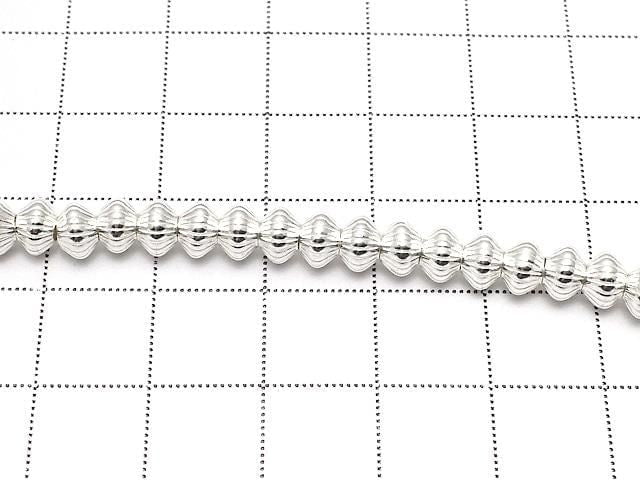 Silver925  Line Carved Rondelle  5.3mm 3pcs