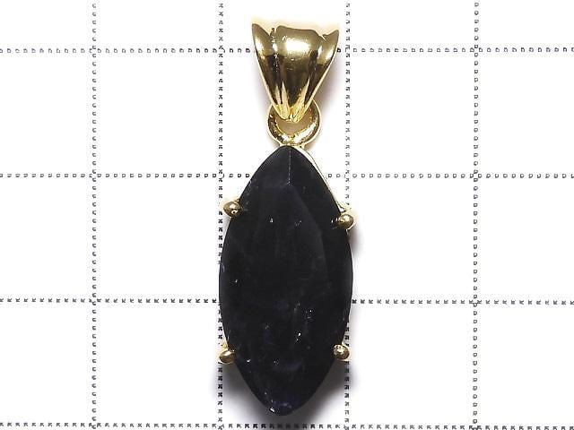[Video][One of a kind] High Quality Iolite AAA- Faceted Pendant 18KGP NO.35