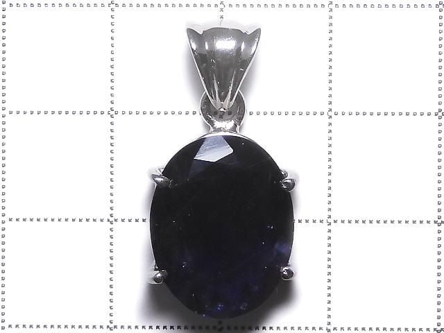 [Video][One of a kind] High Quality Iolite AAA- Faceted Pendant Silver925 NO.39