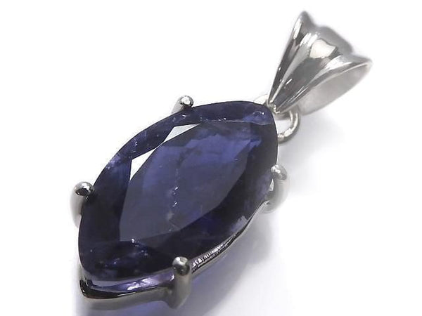 [Video][One of a kind] High Quality Iolite AAA- Faceted Pendant Silver925 NO.42