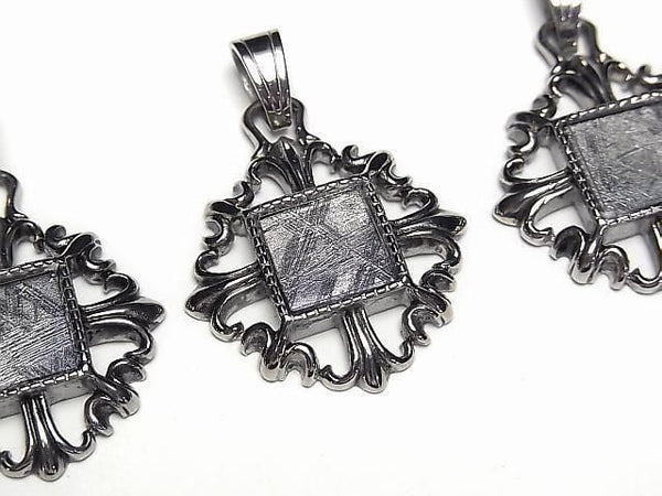 Meteorite (Muonionalusta) Design Bezel Set Pendant 33x27x5mm 1pc