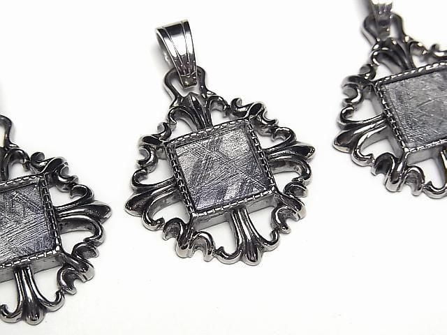 Meteorite (Muonionalusta) Design Bezel Set Pendant 33x27x5mm 1pc