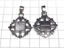 Meteorite (Muonionalusta) Design Bezel Set Pendant 33x27x5mm 1pc