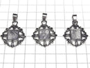 Meteorite (Muonionalusta) Design Bezel Set Pendant 33x27x5mm 1pc