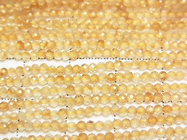 [Video] High Quality! Citrine AA++ Faceted Round 2mm 1strand beads (aprx.15inch/36cm)