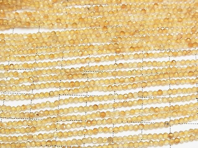 [Video] High Quality! Citrine AA++ Faceted Round 2mm 1strand beads (aprx.15inch/36cm)