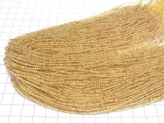 [Video] High Quality! Citrine AA++ Faceted Round 2mm 1strand beads (aprx.15inch/36cm)