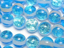 [Video] Lampwork Beads Round 10mm [Panali Blue/Luminous type] 1/4 or 1strand beads (approx. 15 inches/36 cm)