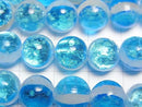 [Video] Lampwork Beads Round 10mm [Panali Blue/Luminous type] 1/4 or 1strand beads (approx. 15 inches/36 cm)