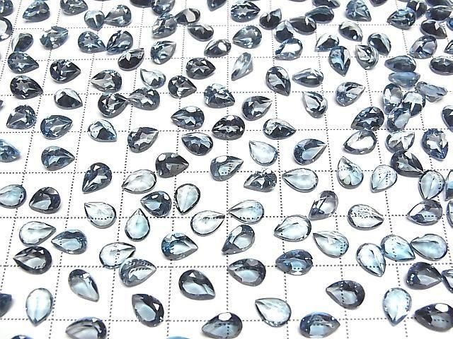 [Video] High Quality London Blue Topaz AAA Loose Stone Pear Shape Faceted 7x5mm [Light Color] 5pcs