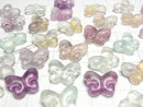[Video] Multicolor Fluorite AAA- Butterfly Motif 14x18mm [Horizontal hole] 5pcs