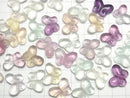 [Video] Multicolor Fluorite AAA- Butterfly Motif 14x18mm [Horizontal hole] 5pcs