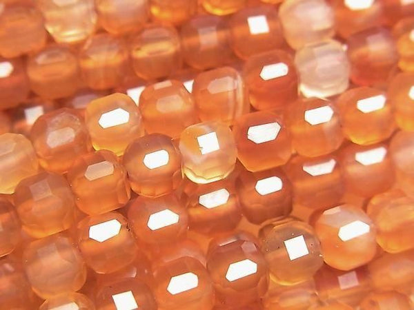 [Video] High Quality! Mixed Carnelian Cube Shape 5x5x5mm 1strand beads (approx. 15 inches/36 cm)