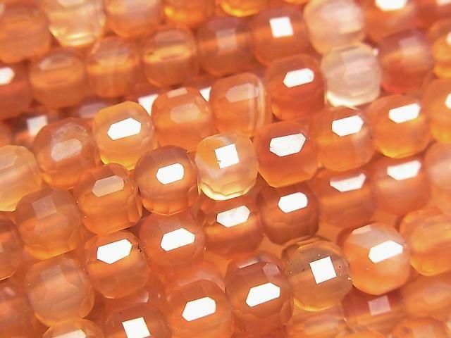 [Video] High Quality! Mixed Carnelian Cube Shape 5x5x5mm 1strand beads (approx. 15 inches/36 cm)
