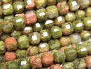 [Video] High Quality! Unakite Cube Shape 5x5x5mm 1strand beads (aprx.15inch/36cm)