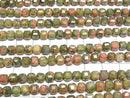 [Video] High Quality! Unakite Cube Shape 5x5x5mm 1strand beads (aprx.15inch/36cm)