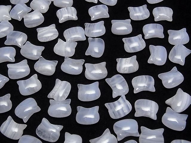 [Video] Blue Lace Agate AA Cat Motif 10x12mm [Horizontal hole] 2pcs