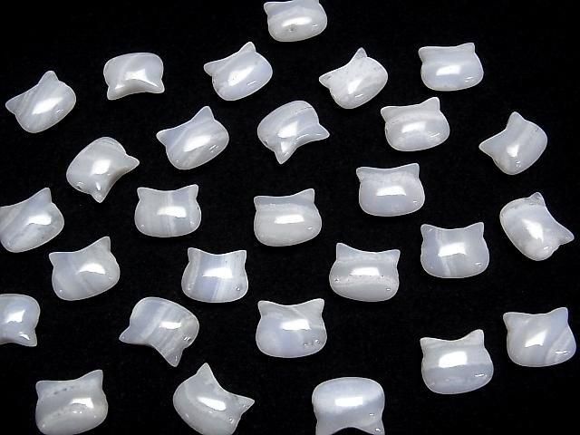 [Video] Blue Lace Agate AA++ Cat Motif 10x12mm [Horizontal hole] 2pcs