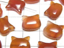 [Video] Red Agate Cat Motif 10x12mm [Horizontal hole] 2pcs