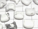 [Video] Howlite Magnesite Cat Motif 10x12mm [Horizontal hole] 3pcs