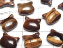 [Video] Red Tiger's Eye AA+ Cat Motif 10x12mm [Horizontal hole] 3pcs