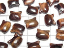 [Video] Red Tiger's Eye AA+ Cat Motif 10x12mm [Horizontal hole] 3pcs