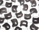[Video] Silver Obsidian Cat Motif 10x12mm [Horizontal hole] 2pcs
