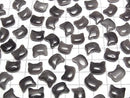 [Video] Silver Obsidian Cat Motif 10x12mm [Horizontal hole] 2pcs
