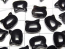 [Video] Onyx Cat Motif 10x12mm [Horizontal hole] 2pcs