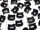 [Video] Onyx Cat Motif 10x12mm [Horizontal hole] 2pcs