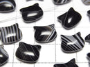 [Video] Striped Onyx Cat Motif 10x12mm [Horizontal hole] 2pcs