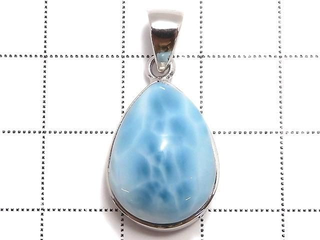 [Video][One of a kind] Larimar Pectolite AAA Pendant Silver925 NO.21