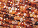 [Video] High Quality! Mixed Carnelian Faceted Round 3mm 1strand beads (approx. 15 inches/37 cm)