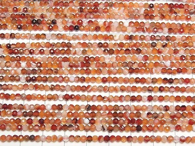[Video] High Quality! Mixed Carnelian Faceted Round 3mm 1strand beads (approx. 15 inches/37 cm)