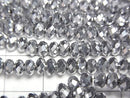 [Video] Glass Beads Faceted Button Rondelle 4x4x3mm Silver 1strand beads (approx. 10 inches/26 cm)