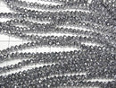 [Video] Glass Beads Faceted Button Rondelle 4x4x3mm Silver 1strand beads (approx. 10 inches/26 cm)