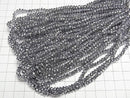 [Video] Glass Beads Faceted Button Rondelle 4x4x3mm Silver 1strand beads (approx. 10 inches/26 cm)