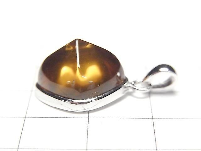 [Video]High Quality Beer Crystal Quartz AAA Sugarloaf Cut 14.5x14.5mm Pendant Silver925 1pc
