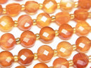 [Video] High Quality! Mixed Carnelian Faceted Coin 6x6x4mm 1strand beads (approx. 15 inches/37 cm)