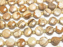 [Video] High Quality! Picture Jasper Faceted Coin 6x6x4mm 1strand beads (approx. 15 inches/37 cm)