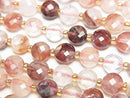 [Video] High Quality! Red Hematoid Quartz Faceted Coin 6x6x4mm Half or 1strand beads (approx. 15 inches/36 cm)