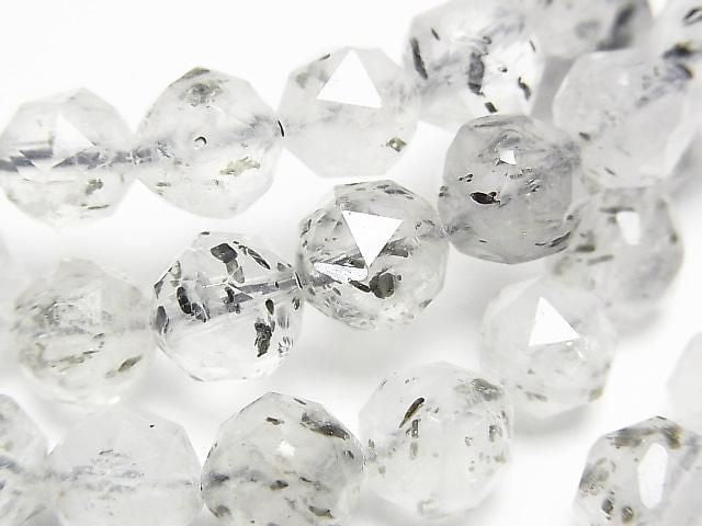 [Video] High Quality! Mica in Quartz Star Faceted Round 8mm Bracelet