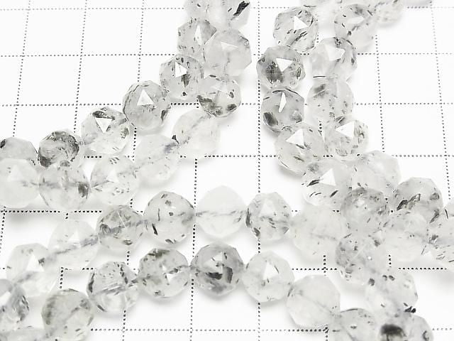 [Video] High Quality! Mica in Quartz Star Faceted Round 8mm Bracelet