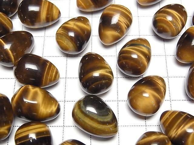 [Video] Yellow Tiger's Eye AA++ Undrilled Drop 18x13mm 2pcs